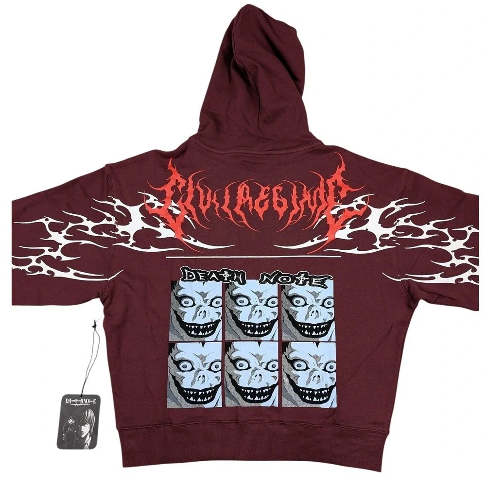 Civil Regime x Death Note Ryuk Zip Up Hoodie Oxblood Mens Medium Womens New